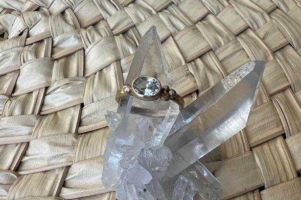 Golden Caviar Sapphire Ring