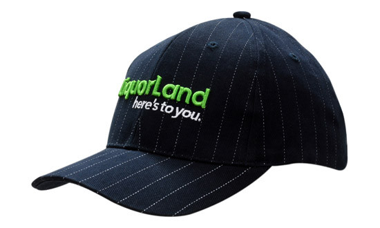 Basebballkappe, schwere gebürstete Baumwolle, mit Nadelstreifen