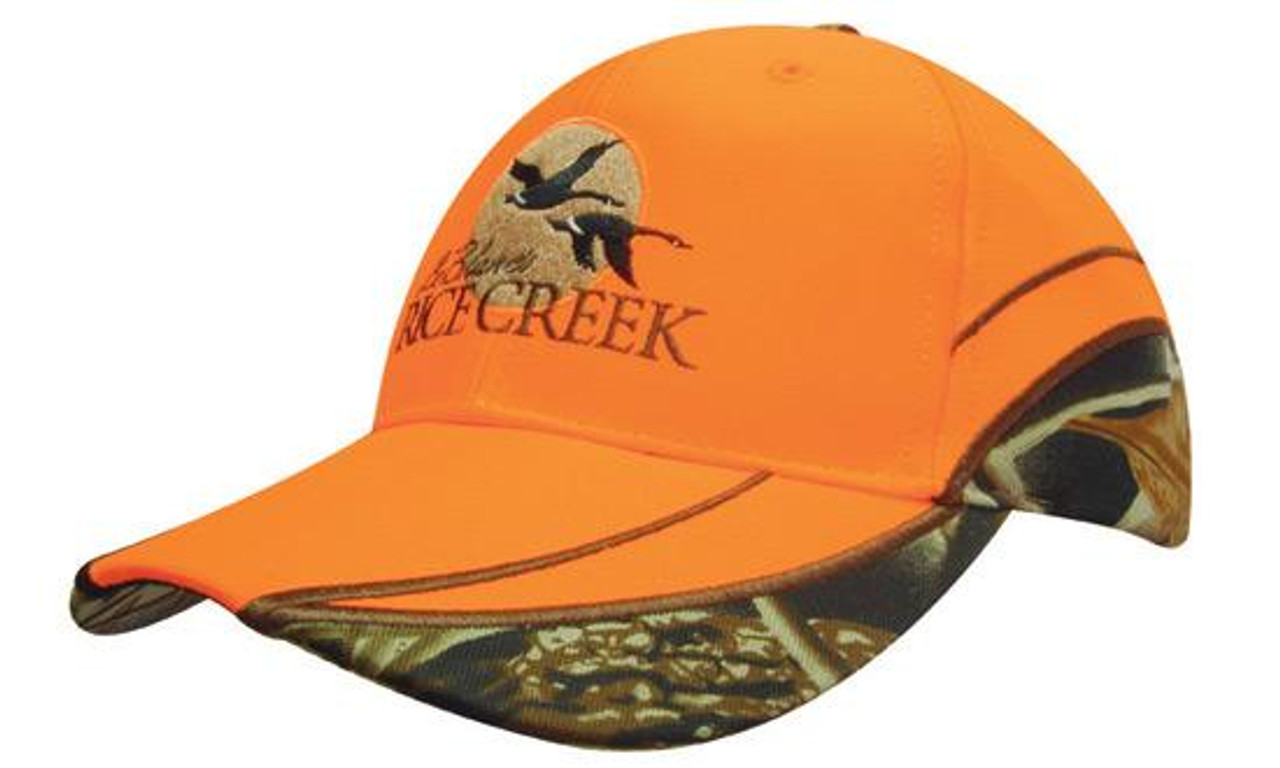Baseballkappe, leuchtendes Sicherheitsmaterial, Schirm mit Camouflage Druck