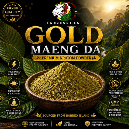 Premium Gold Maeng Da Kratom Powder - Laughing Lion Herbs
