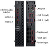 Refurbished Dell OptiPlex 3070 Micro i3 9th Gen Windows 11 Pro Computer, brand logo at top left corner, HDMI port on front panel, USB...