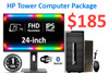 HP Micro Tower Computer Package with New 24" Full HD Monitor