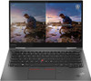 Refurbished The image displays a black laptop model Lenovo ThinkPad X1 Yoga Gen 5, open at an angle that allows viewing of its keyboard