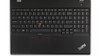 Refurbished Front view of Lenovo ThinkPad T580 laptop keyboard at a 45 degree angle showing key travel and tactile feedback.