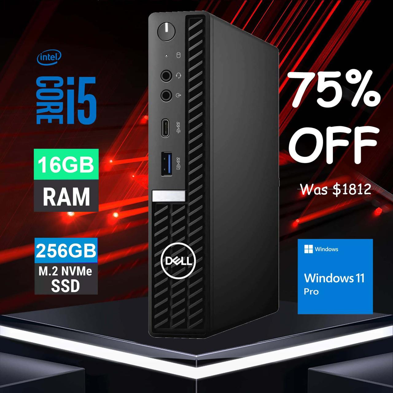 Dell OptiPlex 7070 Micro i5 6-Core Tiny PC Win 11 Pro