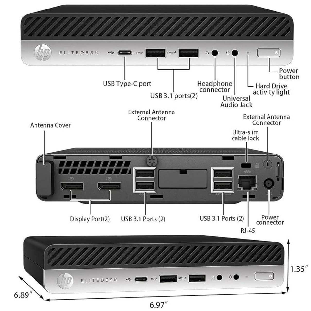 Refurbished HP EliteDesk 800 G4 Core i5 256GB SSD Windows 11
