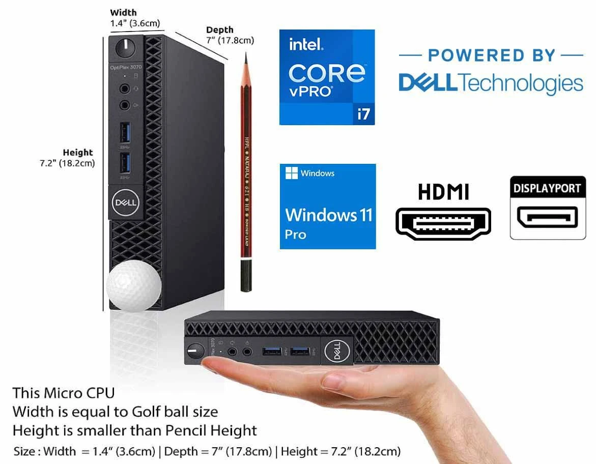 Dell Optiplex 3070 Micro i7 9th Gen Windows 11
