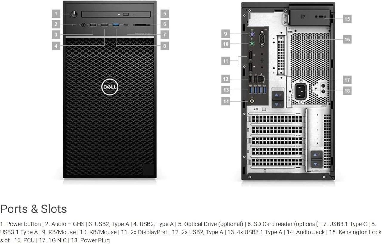 Dell Precision 3630 i7 256GB SSD + 1TB HDD Nvidia Graphics 