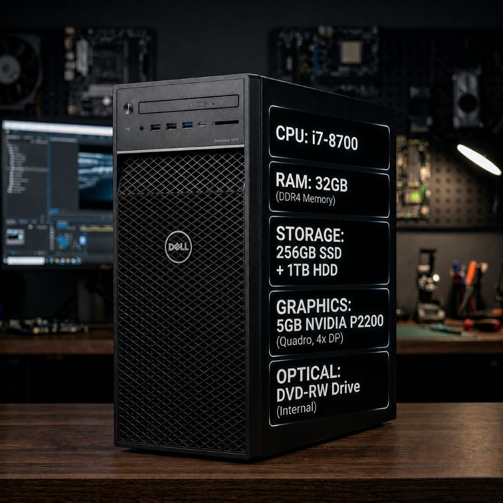 デスクトップPC Core i7-8700 RAM32GB Dell Precision 3630 i7-8700 32GB RAM 256GB SSD 1TB HDD Nvidia