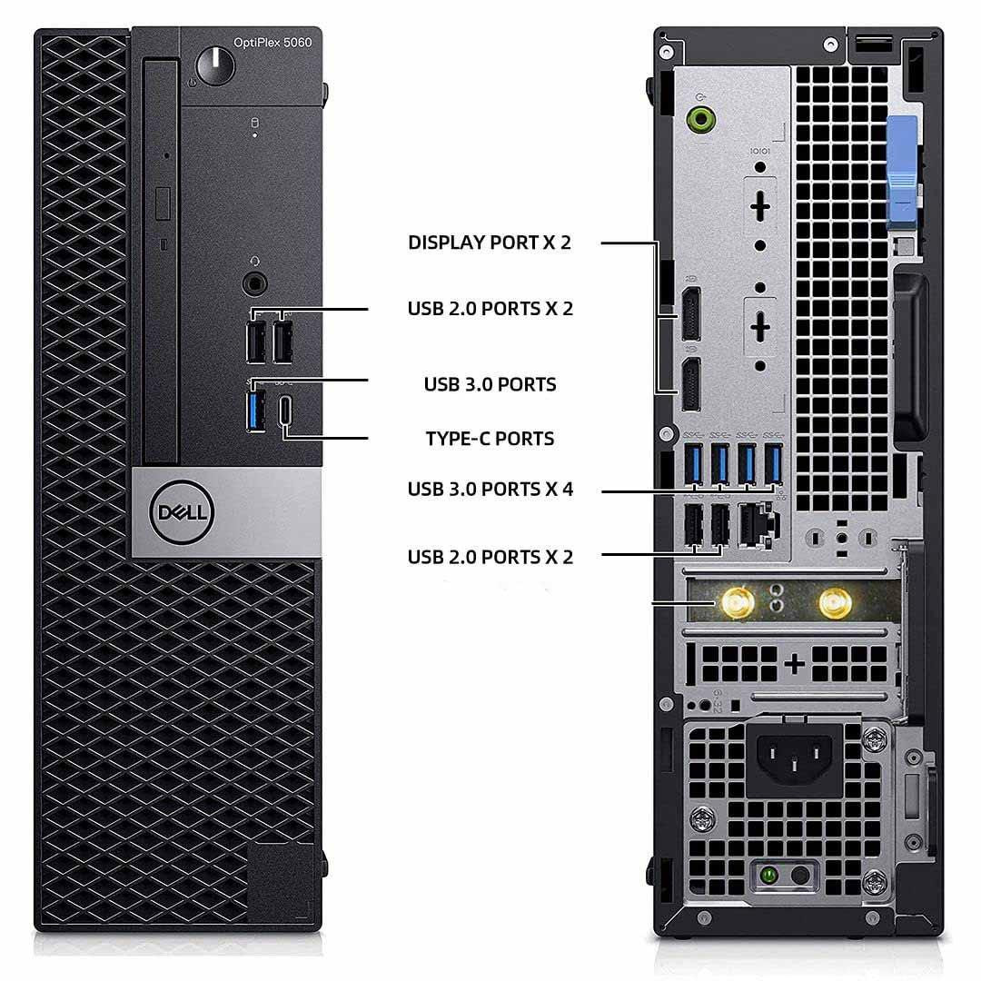 Dell Optiplex 5060 SFF Core i7 Windows 11 PC Dual Monitor Supports