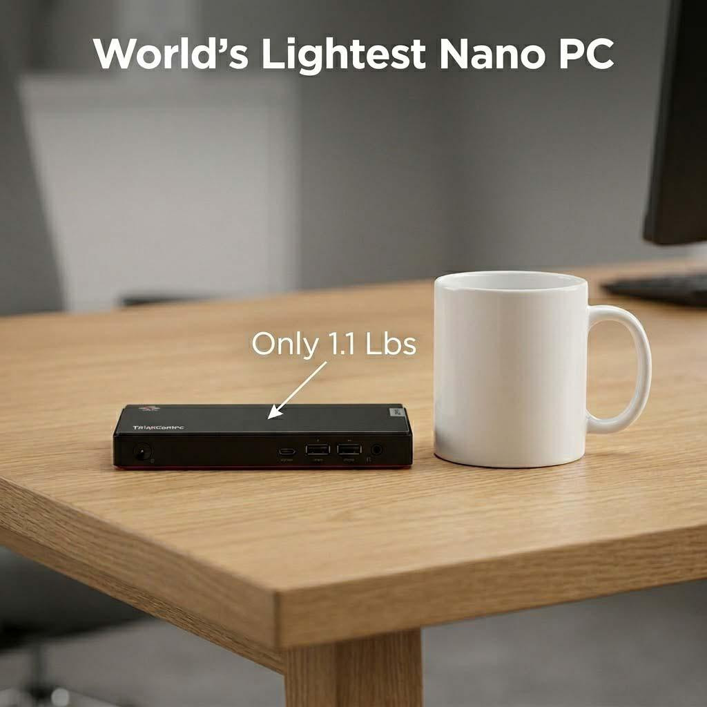 Lenovo ThinkCentre M75n Nano Tiny PC | Ryzen 3 Pro | Only 1.1 Lbs