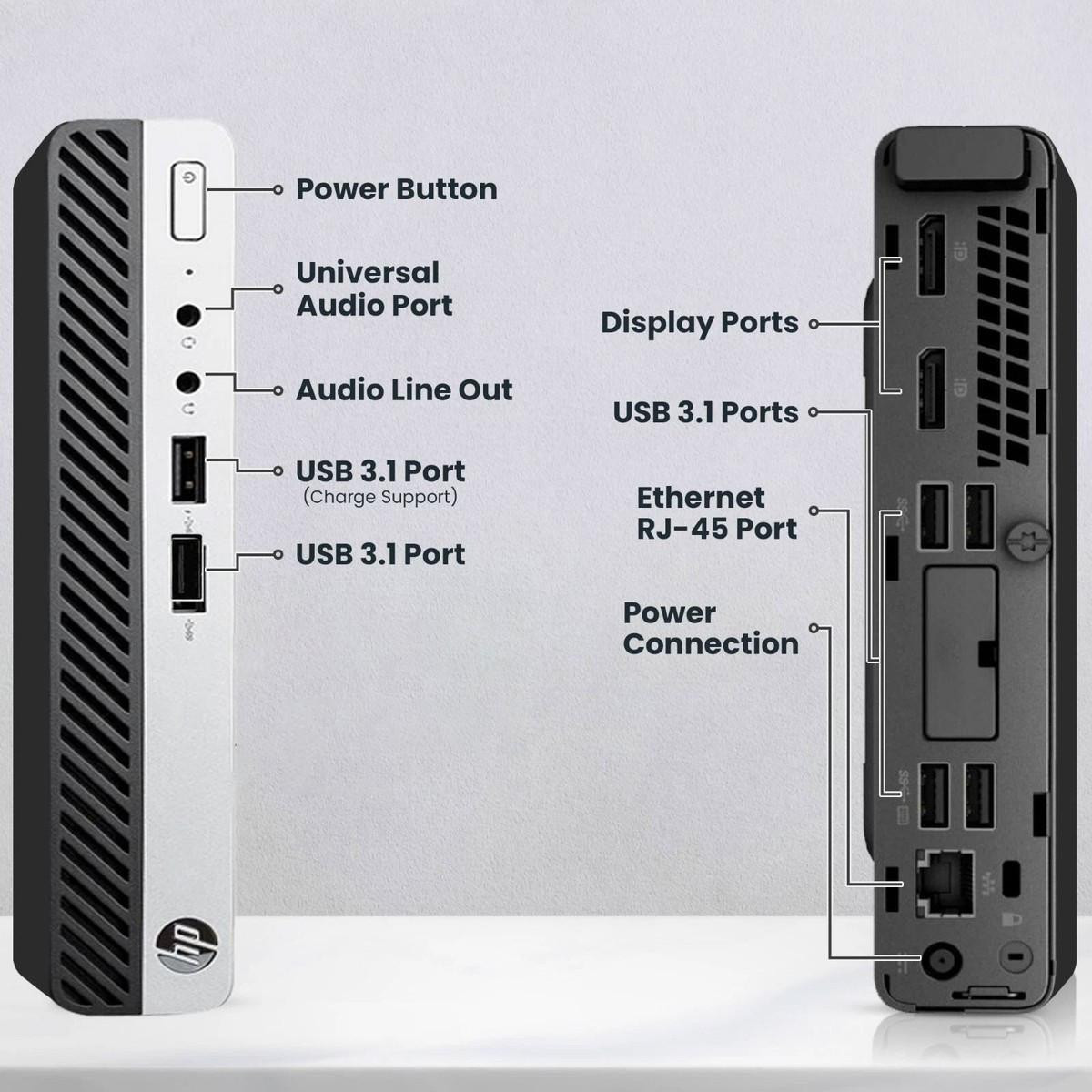 HP ProDesk 400 G5 Micro Core i5 Windows 11 Tiny PC Only 2.8 Lbs