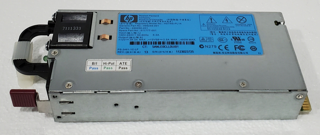 HP Hewlett Packard Power Supply 499250-201 59925-301 G6 G7 HSTNS-PL14  HSTNS-PR17