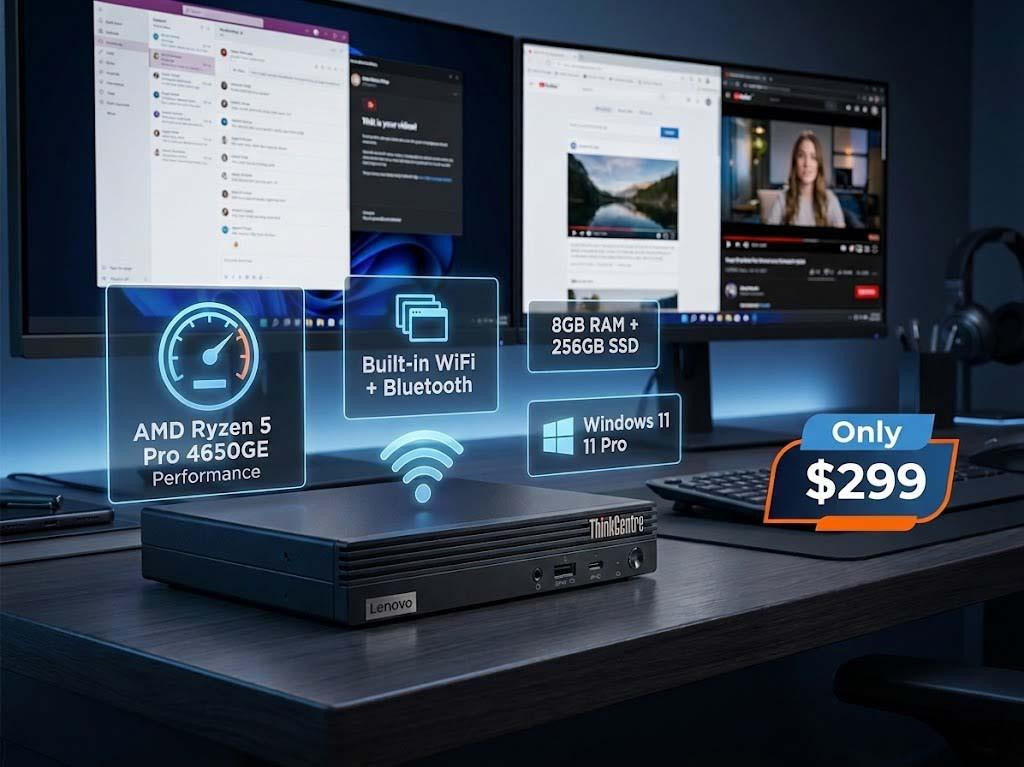 Tiny Lenovo ThinkCentre M75q Gen 2 AMD Ryzen 5 Windows 11 Pro