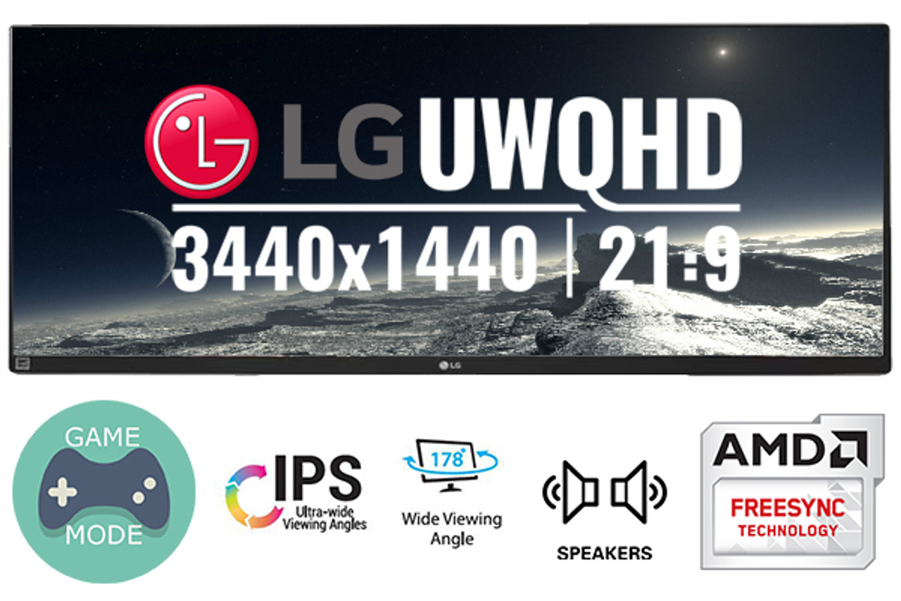 ULTRAWIDE LG 34'' Monitor LED IPS WQHD 21:9 Slim Bezel No Stand - Discount  Electronics