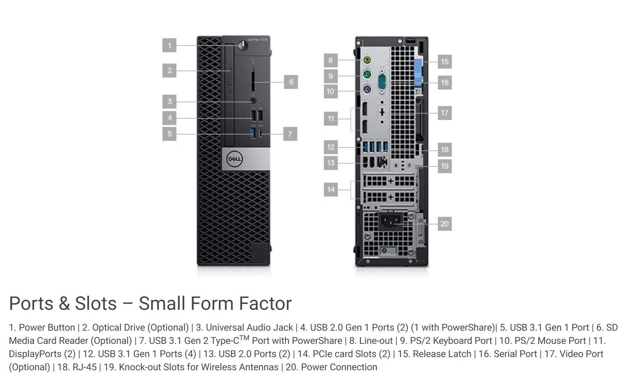 Dell OptiPlex 7070 SFF i5 16GB 256GB SSD Windows 11 Pro PC Computer