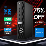  Dell OptiPlex 7070 Micro PC i5 16GB 256GB SSD Windows 11 Pro Refurbished Computer 