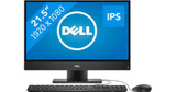 Refurbished Dell OptiPlex 5260 AIO i7 All in One computer, 21.5-inch display and black keyboard on a desk.