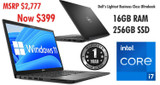Dell  Clearance Dell Lightest i7 14" Ultrabook 16GB 256 SSD Windows 11 