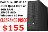 Clearance HP Core i7 256GB SSD Full Size Business PC