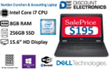 Dell Clearance 85% OFF 15.6'' Dell Latitude i7 10-Key Notebook 256GB SSD  