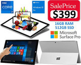 Microsoft Clearance Fully Loaded Surface Pro 5 i7 16GB RAM Win 10 Tablet with Keyboard 
