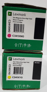 Lexmark C341XM0 Magenta and Yellow Extra High Yield Toner 