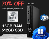  Dell OptiPlex 3090 Micro Core i5 16GB 512GB SSD Windows 11 Pro Tiny Computer 