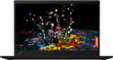 Refurbished The image displays a Lenovo ThinkPad X1 Carbon Gen 7 laptop screen, showing a vibrant splash of colorful water droplets in a