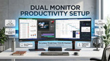 TWO Lenovo ThinkVision 23" Full HD IPS LED Monitor | 46-inch Dual Monitor Setup