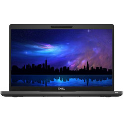 Refurbished Dell Latitude i7 16GB RAM SSD Windows 11 laptop, featuring a city night scene on screen with dark purple and blue hues.