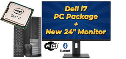 Dell i7 Desktop Computer Package | New 24" Monitor | Keyboard & Mouse