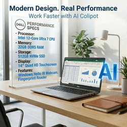 Dell Latitude 7450 Ultra 7 32GB 512GB 14" TOUCHSCREEN Quad HD Laptop AI Copilot