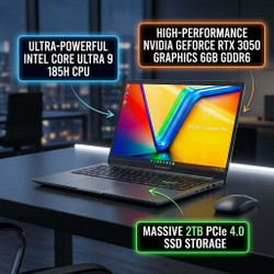  ASUS Vivobook Pro 15 Laptop | Intel Core Ultra 9, Nvidia RTX 3050 Graphics, 2TB SSD 