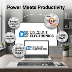 HP Ryzen 7 Laptop with 24 Inch Monitor Bundle 16GB 256GB SSD