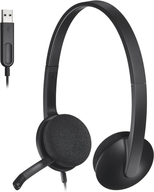 Logitech USB Wired Headset with Microphone for Laptops Desktops