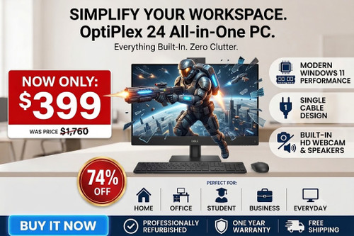 Dell OptiPlex 7470 AIO 24" All in One PC | Core i5 + Webcam + Wifi & Bluetooth