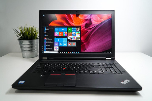 Refurbished Rear panel of Lenovo ThinkPad P71 laptop showing USB Type-C ports, HDMI port, and SD card reader.