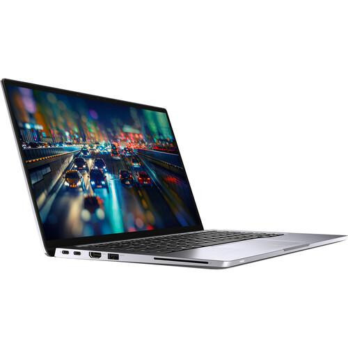 Refurbished Rear panel view showing dual hinges, ventilation grilles, and model label on Dell Latitude 7400 2-in-1 Touchscreen laptop.