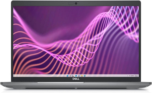 Refurbished The image features a Dell Latitude 5440 laptop on a gray background, showcasing its screen displaying vibrant colors and