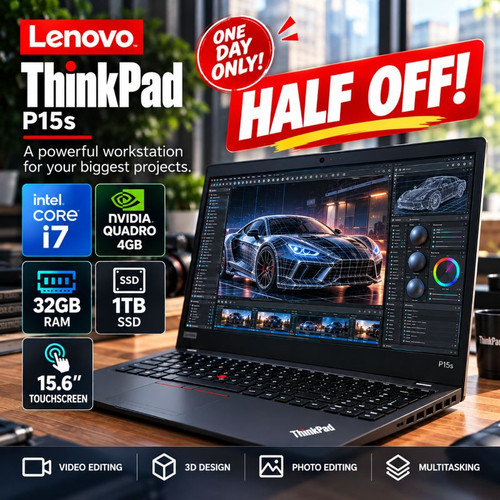 Lenovo ThinkPad P15s Gen 2 i7 15.6" Touchscreen Workstation Laptop | 32GB RAM, 1TB SSD, Nvidia Graphics