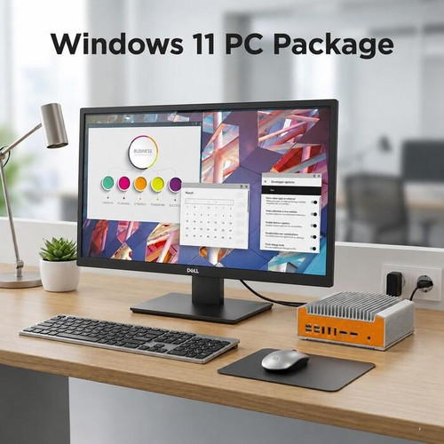  Windows 11 Computer Package Mini PC with a Dell 24-inch Monitor 