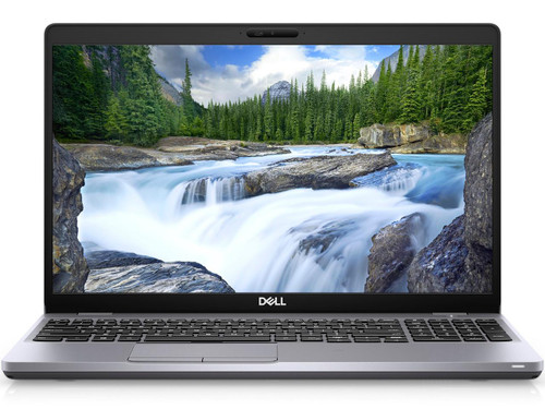 Refurbished The image displays a Dell Latitude 5510 Touchscreen i7 laptop at a frontal angle, showing the screen which depicts a natural