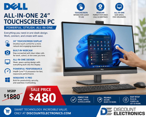 Dell All in One 24" Touchscreen Windows 11 Pro PC | Core i5 + Webcam
