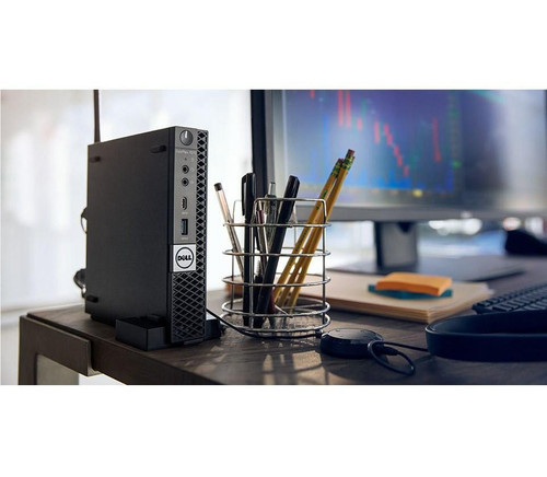 Refurbished Dell OptiPlex 7070 Micro PC with i5 processor, 16GB RAM, and 256GB SSD drive.
