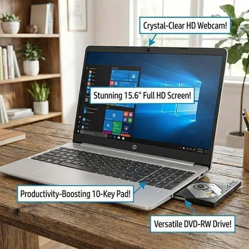  HP ProBook 650 G5 Laptop 15.6" Windows 11 Pro Laptop 10-Key DVDRW Backlit Keyboard 