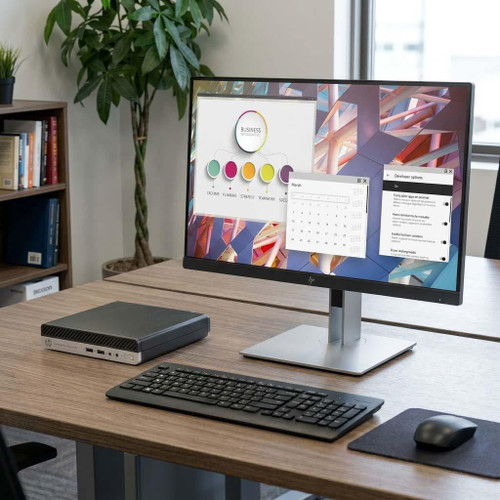  HP Windows 11 PC Package Bundle | HP ProDesk 400 G5 Micro PC + NEW HP 24" Monitor 