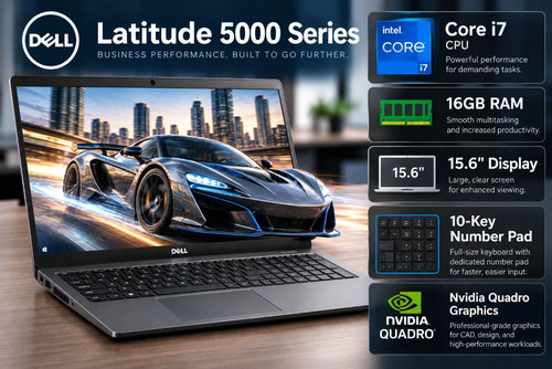 Dell Latitude 5521 i7 16GB RAM 15.6" Laptop Windows 11 Pro | Number Pad, Webcam