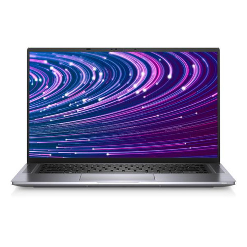 Refurbished Dell Latitude 9520 i5 16GB RAM 256GB SSD laptop displaying vibrant cosmic wallpaper on 15 screen, backlit