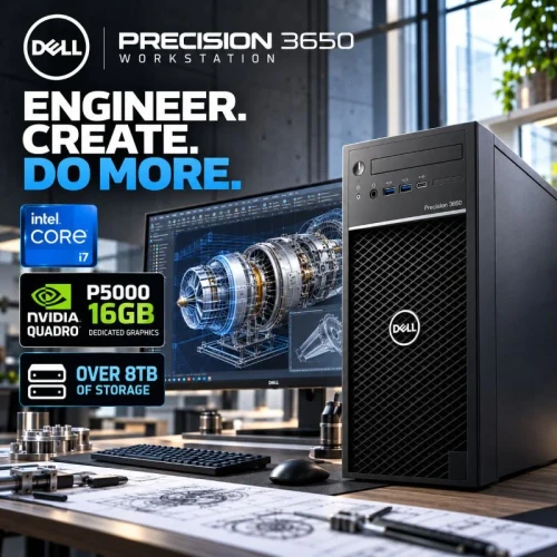 Dell Precision 3650 i7 Workstation Tower PC | 256GB SSD + 8TB HDD, Nvidia P5000 16GB Graphics